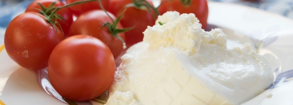 Low fat ricotta cheese and tomatoes ready to be pureed for a different pureed food option after weight loss surgery 